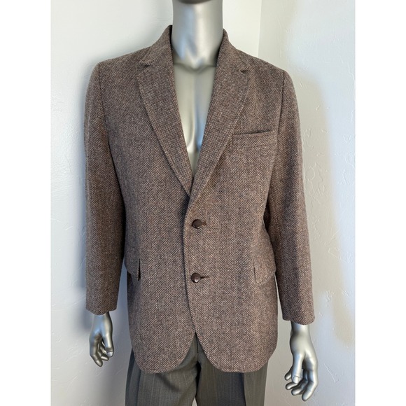 Vintage Pendleton Brown Tweed Wool Blazer Sport Coat Size 46